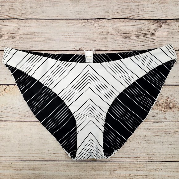 Athleta Chevron Reversible Bikini Bottom Black/White Women's Size Large - Picture 4 of 6